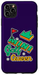 Coque pour iPhone 11 Pro Max Mini joueur de golf Queen Lover pour femme et fille Violet