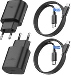 4-Pack Chargeur Usb C Rapide 25w Avec Câble 2m Pour Chargeur Samsung Charge Rapide, Prise Usb C Chargeur Type C Adaptateur Secteur Chargeur Rapide Pour Samsung Galaxy S24+/S23 Ultr[Cdq090636]