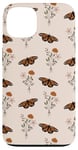 Coque pour iPhone 13 Bouquet de fleurs sauvages vintage motif floral beige