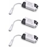 Pack x3 Transformateur Driver 18W-24W DC, entrée multi-tension 85-265V Ac 50/60Hz, sortie 36-72 Vdc 240-260 mA. Valable pour remplacer les downlights