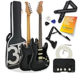 3RD AVENUE XF213AGYPK Electric Guitar Bundle - Rushmore Grey, Silver/Grey