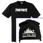 Fortnite barn text t-shirt & mössa paket 140