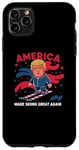 iPhone 11 Pro Max Donald Trump Skiing America - Make Skiing Great Again Case