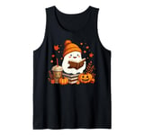 Cute Ghost Reading Book Lovers Halloween Ghost Coffee Cozy Tank Top