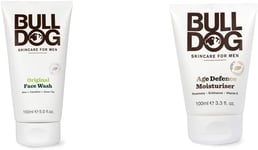 Bulldog Skincare Original Face Wash for Men 150Ml & Age Defence Moisturiser for