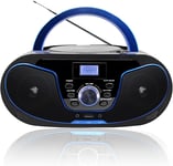 LONPOO Portable Boombox CD Player Stereo Sound with FM Radio, USB, Bluetooth,