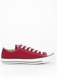 Converse Mens Canvas Ox Trainers - Dark Red, Maroon, Size 7, Men