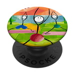 Personnages de dessin animé de yoga, figurines mignonnes dans le parc amusant PopSockets PopGrip Adhésif