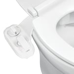 LUXE Bidet NEO 320 Plus – Next-Generation Warm Water Mechanical Bidet Toilet Seat Attachment with Innovative EZ-Lift Hinges, Dual Nozzles, and 360° Self-Cleaning Mode (White)