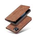 Phone Case for iphone 12 Leather PU wallet case, Magnetic Closure Flip Case Compatible with iPhone 13/12 Pro max 5G Cover(Khaki)