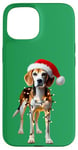 Coque pour iPhone 15 Harrier Chapeau de Père Noël avec lumières de Noël pour maman papa amoureux