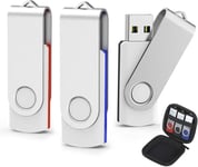 Lot de 3 clés USB 3.0 de 32 Go avec étui pour clé USB, haute vitesse, pour le stockage des données, double correspondance des couleurs pour une classification facile.[G1095]