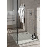 Otitec - Receveur de douche en acrylique gris - structure en pierre - carré - zaher - 90 x 90 - gris