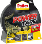 Pattex Power Tape, Ruban adhésif noir de 10m, extra fort pour charges lourdes, Bande adhésive toilée tous supports, Rouleau adhésif étanche