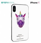 Coque TOTU DESIGN IPHONE X - Coque verre trempée Motif LICORNE