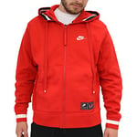 Nike Men M Nsw Air Hoodie Fz Flc Sweatshirt - University Red/University Red/, Large