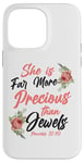 iPhone 14 Pro Max Christian Bible Verse Quote Rose Flower Proverbs 31:10 Case