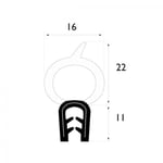 Tätningslist epdm 1,5-3 mm