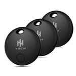 HH-Tech Smart Tag LITE (Black Pack-3) For Apple iOS Devices, Air Tracker, Item Finder, Replaceable Battery, Easily Track Your Wallet, Bag, Suitcase, and More Worldwide with the iPhone Find My App