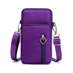 19 cm mobiltelefonväska plånbok crossbody väska mode sport axelväska armbandsväska telefonväska för kvinnor män presenter DB Dark Purple