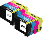 KING OF FLASH Replacement for Epson 603XL 603 XL Ink Cartridges Compatible for Epson Expression Home XP-2100 XP-3100 XP-4100 XP-2105 XP-3105 XP-4105 Workforce WF-2810 WF-2830 WF-2835 WF-2850