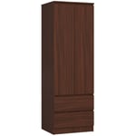 Armoire akord S60 Wengé 60 cm 2 portes 2 tiroirs façade Wengé 1 étagère 60x51x180 cm