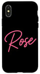 Coque pour iPhone X/XS Rose Nom Femme Mignon Fille Élégante Femme Amour Manuscrite