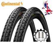 2 Continental Tour Ri(47-559)de 26 x 1.75 Wired Bike Tyres & Schrader Tubes