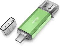 Clé USB C 256 Go, Type C Pen Drive 256 Giga Portable Clé USB 256 Go 2 en 1 OTG USB C Flash Drive 256 Go pour USB-C Smartphone, ordinateur portable, PC, tablette, voiture, TV. (Vert)