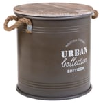 Storage Box with Lid Alexandra House Living Urban Brown Hemp Metal Fir wood 3