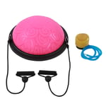 Blue/Pink Half Balance Ball Stability Balance Board Trainer w/Resistance Bands