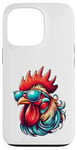 Coque pour iPhone 13 Pro Lunettes de soleil rétro vintage en forme de coq