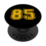 Numéro vintage #85 Numéro universitaire jaune sport PopSockets PopGrip Interchangeable