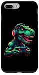 Coque pour iPhone 7 Plus/8 Plus Gaming Dinosaurs- Le T-rex joue aux jeux vidéo