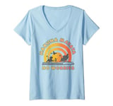 Womens Disney The Lion King Hakuna Matata No Worries Sunset Logo V-Neck T-Shirt