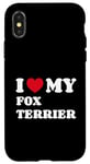 Coque pour iPhone X/XS Fox Terriers Foxterriers I Love My Fox Terrier Foxterrier