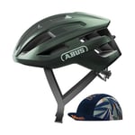 ABUS PowerDome ACE road bike helmet - with ABUS Race Cap - lightweight bike helmet with clever ventilation system - Made in Italy - for men and women - grey, size S