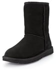 UGG Classic Short II Calf Boots - Black, Black, Size 4, Women