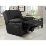 Vente-unique Fauteuil relax en cuir AROMA - Noir