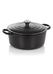 Le Creuset Signature Enamelled Cast Iron Round Casserole Dish With Lid, 26 cm, 5.3 Litre, Matte Black, 21177260000430