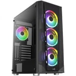 Aerocool Prism FRGB Midi-Tower, Tempered Glass - schwarz