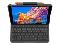 Logitech Slim Folio - Clavier et étui - Bluetooth - QWERTY - Espagnol - graphite - pour Apple 10.5-inch iPad Air (3ème génération)