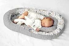 KOSPU Nid Bébé Multifonctionnel Cocoon Baby Bumper Lit de Voyage 100% Coton Anti-Allergique