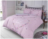 GC GAVENO CAVAILIA Butterfly Duvet Cover King Size, Comfy Floral Quilt Covers, Reversible Bedding Set, Blush Pink