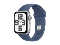 Apple Watch Se (Gps) - 2. Generasjon - 40 Mm - Sølvaluminium - Smartklokke Med Sportsbånd - Fluorelastomer - Denim - Båndbredde: S/M - 32 Gb - Wi-Fi 4, Bluetooth - 26.4 G