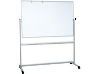 Whiteboard Mobil og vendbar 180x120 cm magnetisk med aluminiumsstel og ramme inkl. pennebakke