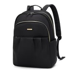 GOLF SUPAGS Sac à Dos Ordinateur Portable Femme 14 Pouces, Sac a Dos Scolaire Elegant, Sac de jour Décontracté pour College Loisir Voyage, Noir