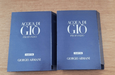 2 x Giorgio Armani Acqua Di Gio Profondo Parfum Perfume Sample Spray 1.2ml