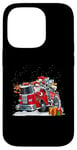 iPhone 14 Pro Firefighter Santa Fireman Driving Fire Truck Merry Christmas Case