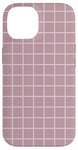 Coque pour iPhone 14 Rose à carreaux, esthétique, pastel danois